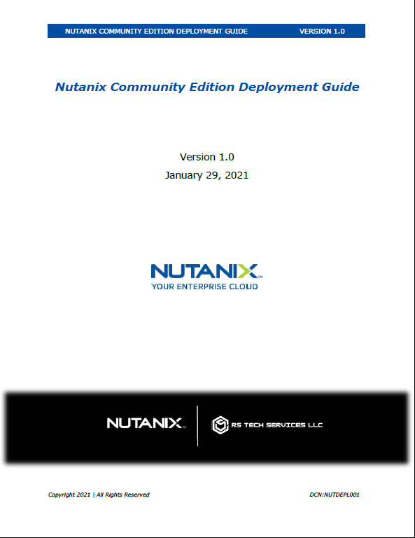 Nutanix CE Installation Guide front cover